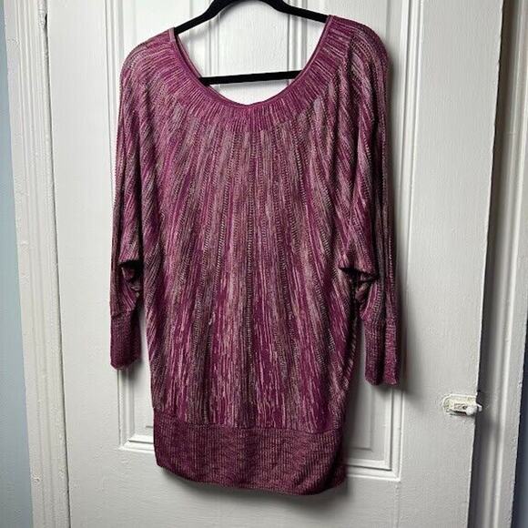 Cache Sweater Womens Medium Maroon Sheer Knit Pullover Y2K Early 2000s - Picture 6 of 8